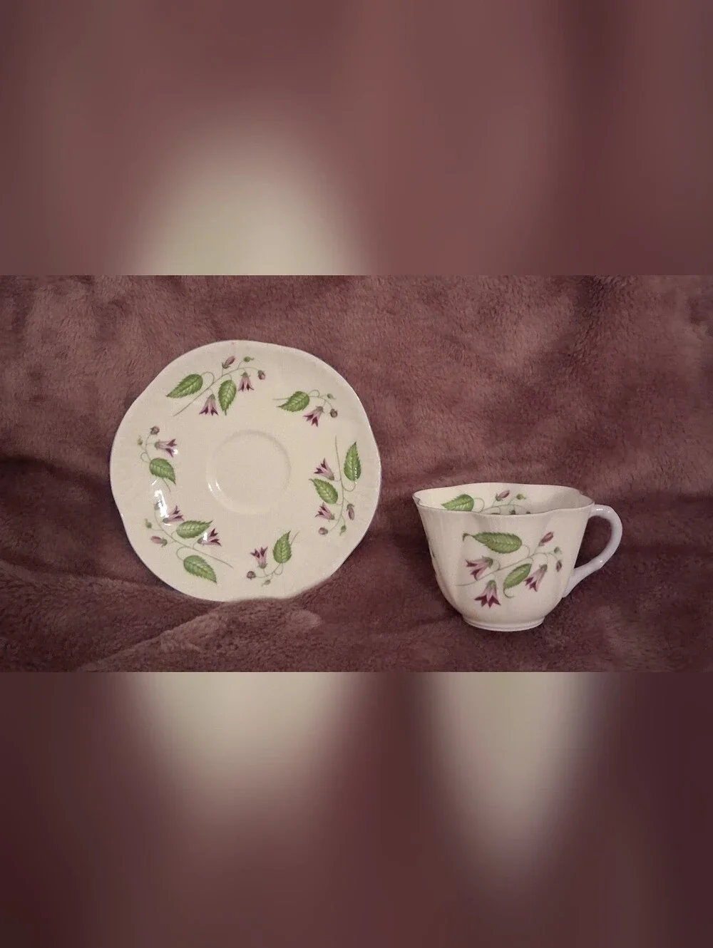 English Bone China Shelley Campanula (Bellflower pattern #13886) Cup & Saucer